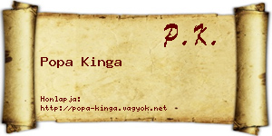 Popa Kinga névjegykártya